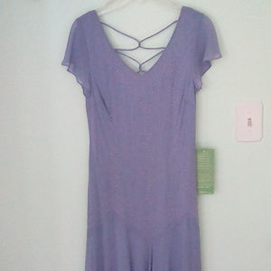 Lilac Bugle Beaded Dress Short Sleeve - Dressy